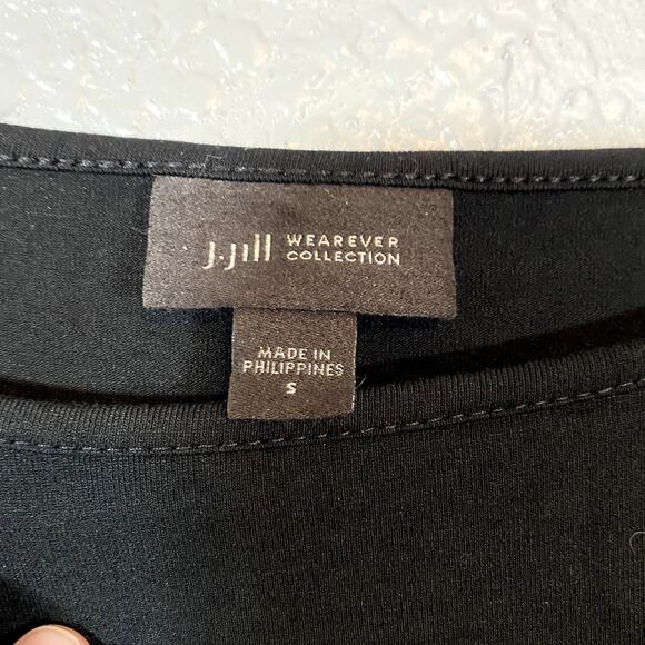 J Jill Small Wearever Collection Black Dress Long Sleeve Lace Midi Business - Picture 4 of 8